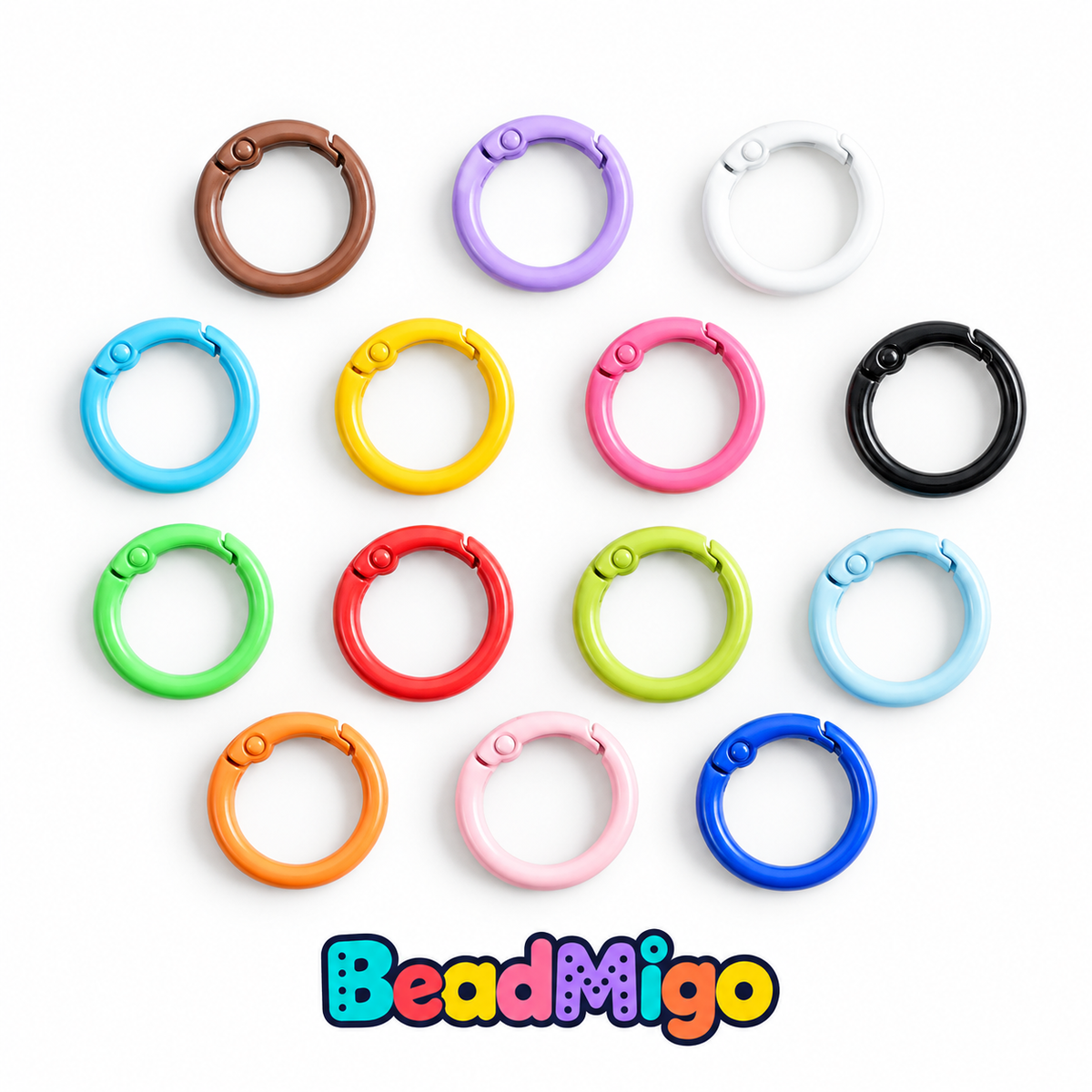 BeadMigo colorful round spring clasps - Default Title on a clean white background