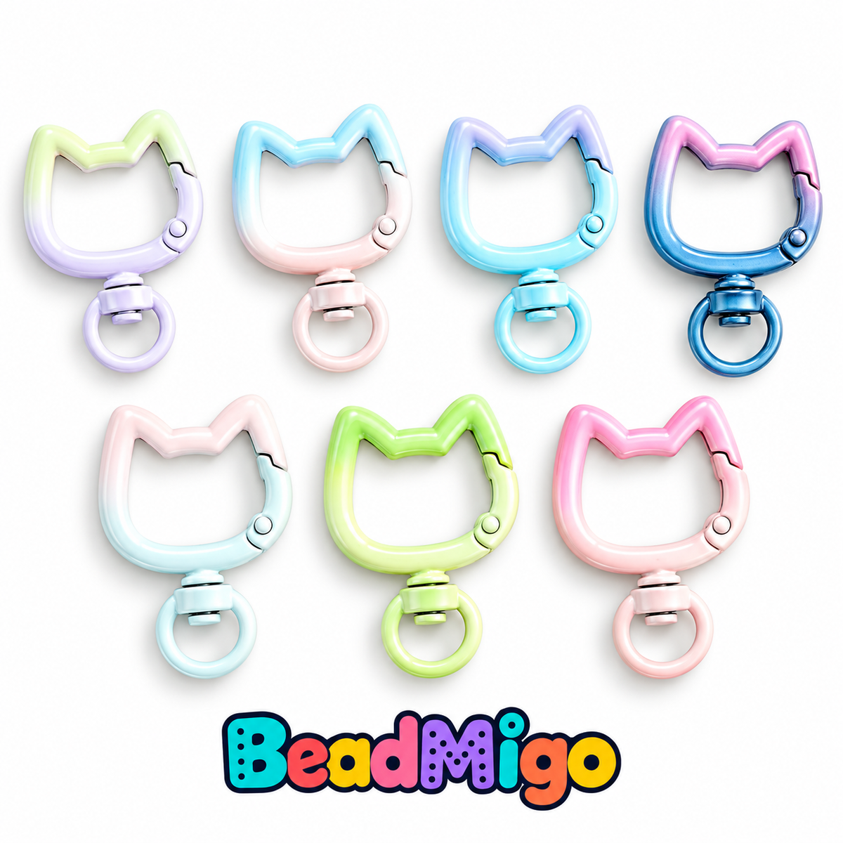 Green Graidient Roses Gradient Cat-Head Spring Clasps | BeadMigo – 我的商店