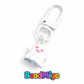 BeadMigo ghost charm keychains - White - Snap Hook on a clean white background