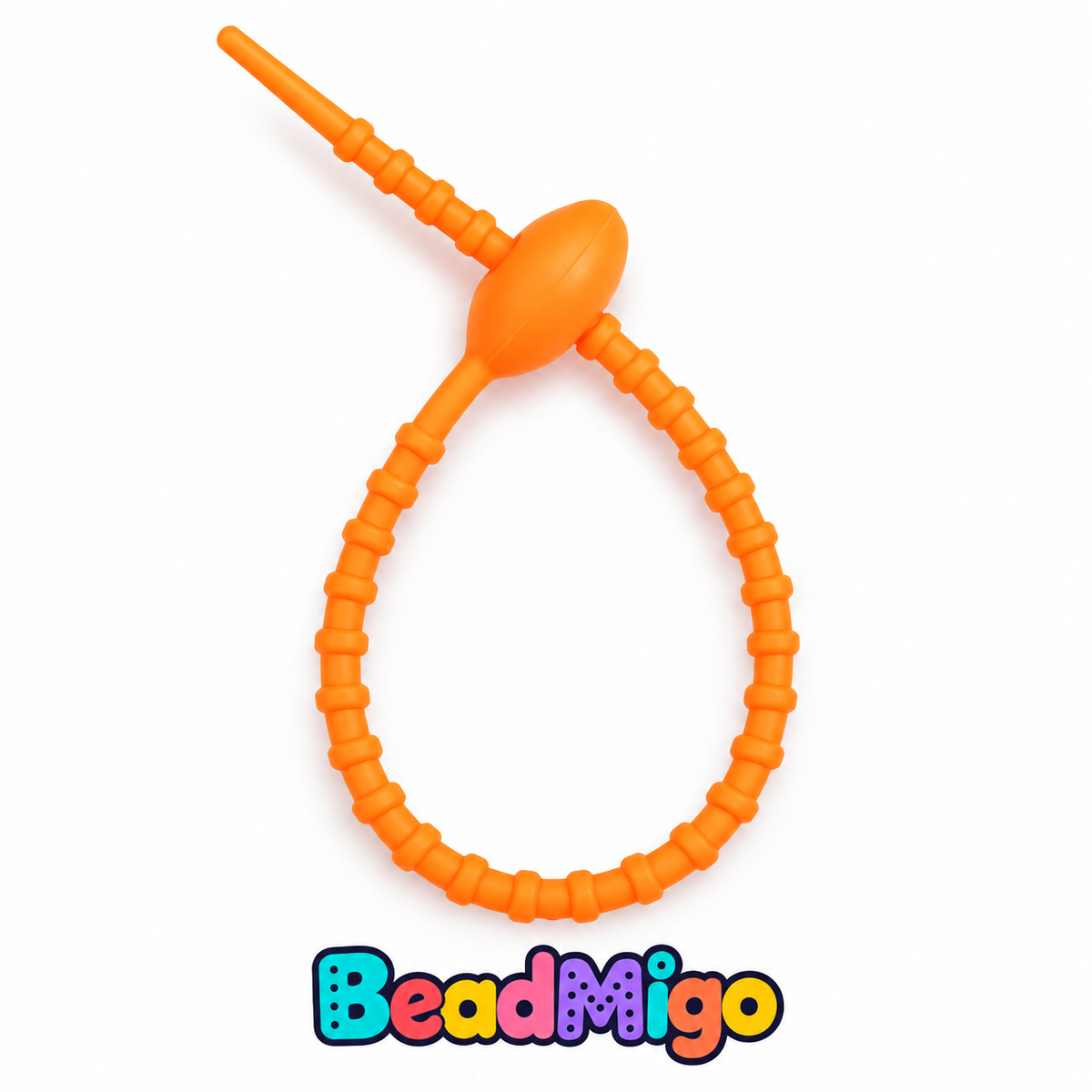 BeadMigo 21.5cm Silicone Craft Straps - 04 Orange on clean white background