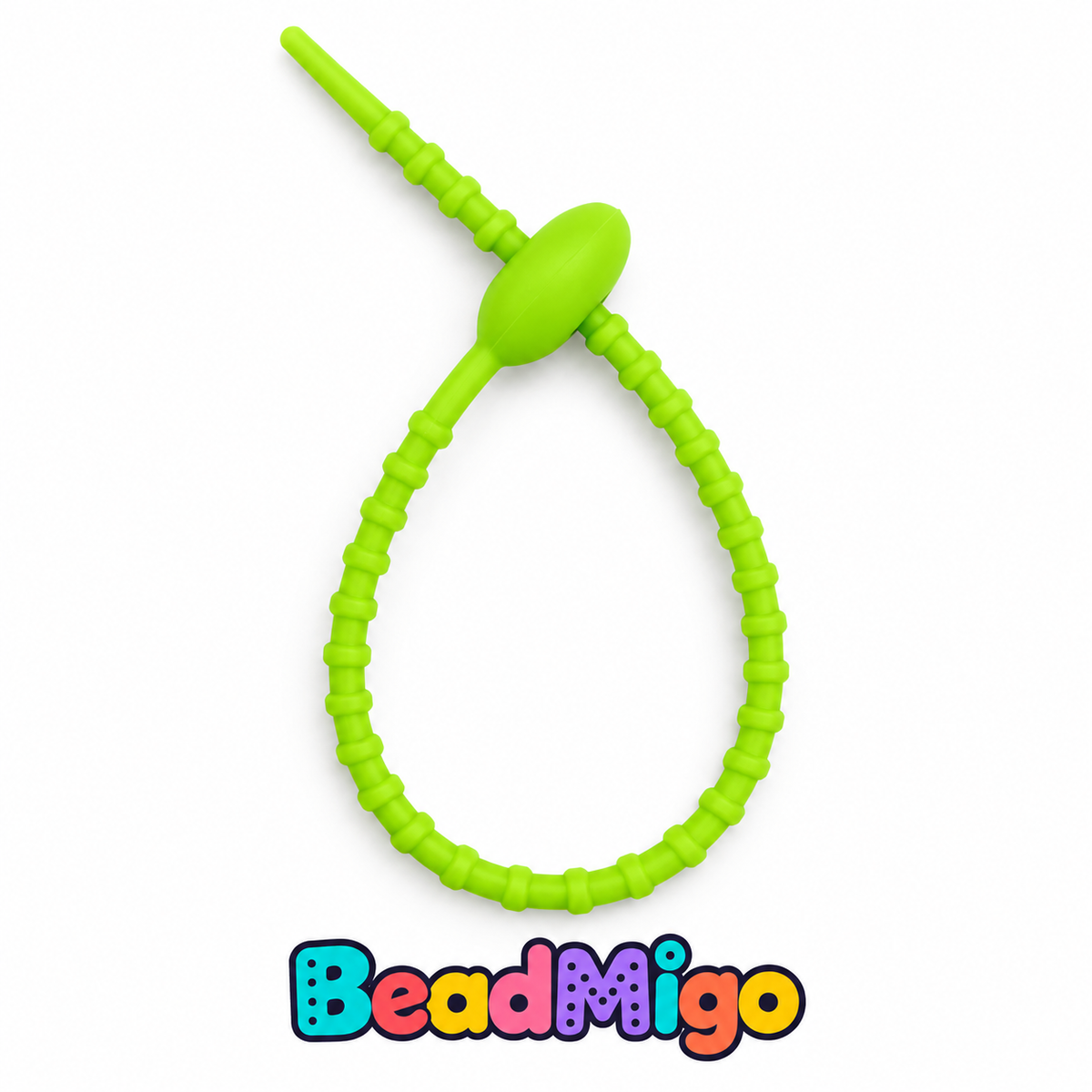 BeadMigo 21.5cm Silicone Craft Straps - 07 Green on clean white background