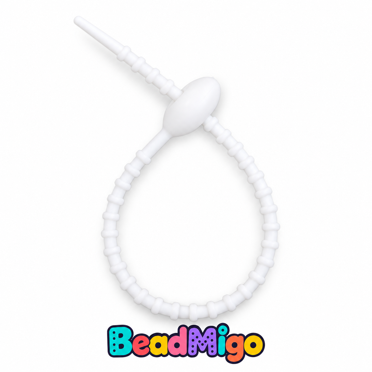 BeadMigo 21.5cm Silicone Craft Straps - 12 White on clean white background