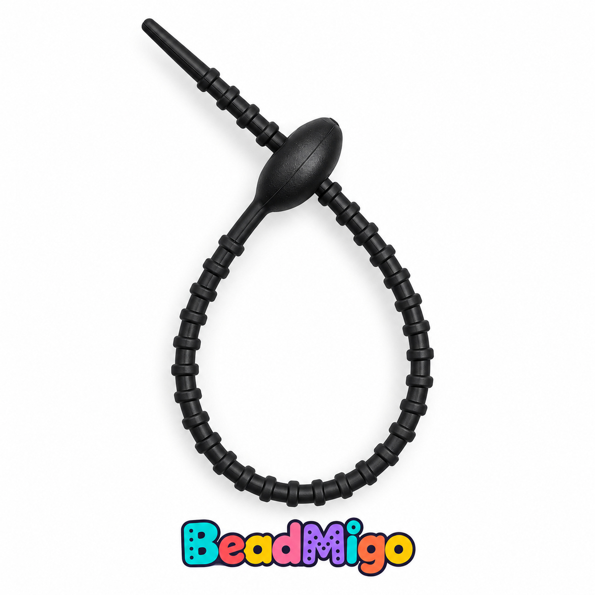 BeadMigo 21.5cm Silicone Craft Straps - 14 Black on clean white background