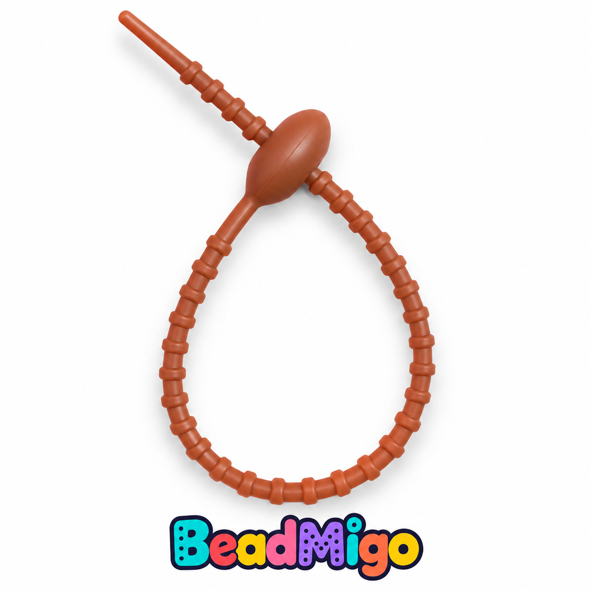 BeadMigo 21.5cm Silicone Craft Straps - 15 Brown on clean white background