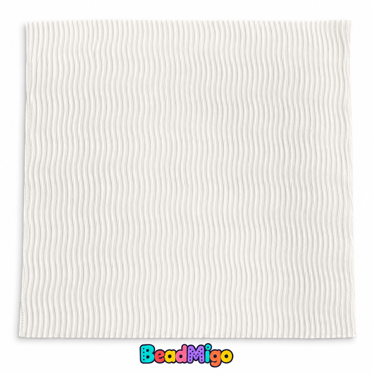 BeadMigo Textured Ironing Fabric for Fuse Beads - White Wave - 30 x 30cm on a clean white background