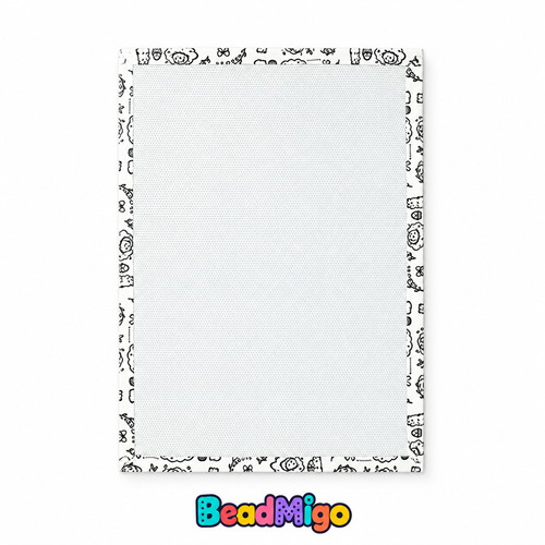 BeadMigo Bordered Coarse-Texture Ironing Fabric - Small - 15 x 10cm on a clean white background
