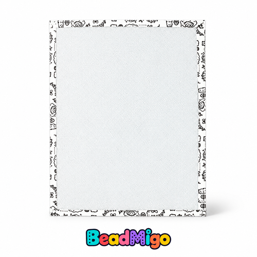 BeadMigo Bordered Coarse-Texture Ironing Fabric - Medium - 20 x 15cm on a clean white background