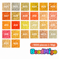 BeadMigo A Series yellow, cream and orange color chart, 26 color options