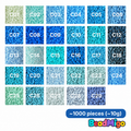 BeadMigo C Series blue and turquoise color chart, 29 color options