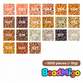 BeadMigo G Series brown, gold and caramel color chart, 21 color options