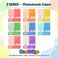BeadMigo Z Series photochromic colors color chart, 8 color options